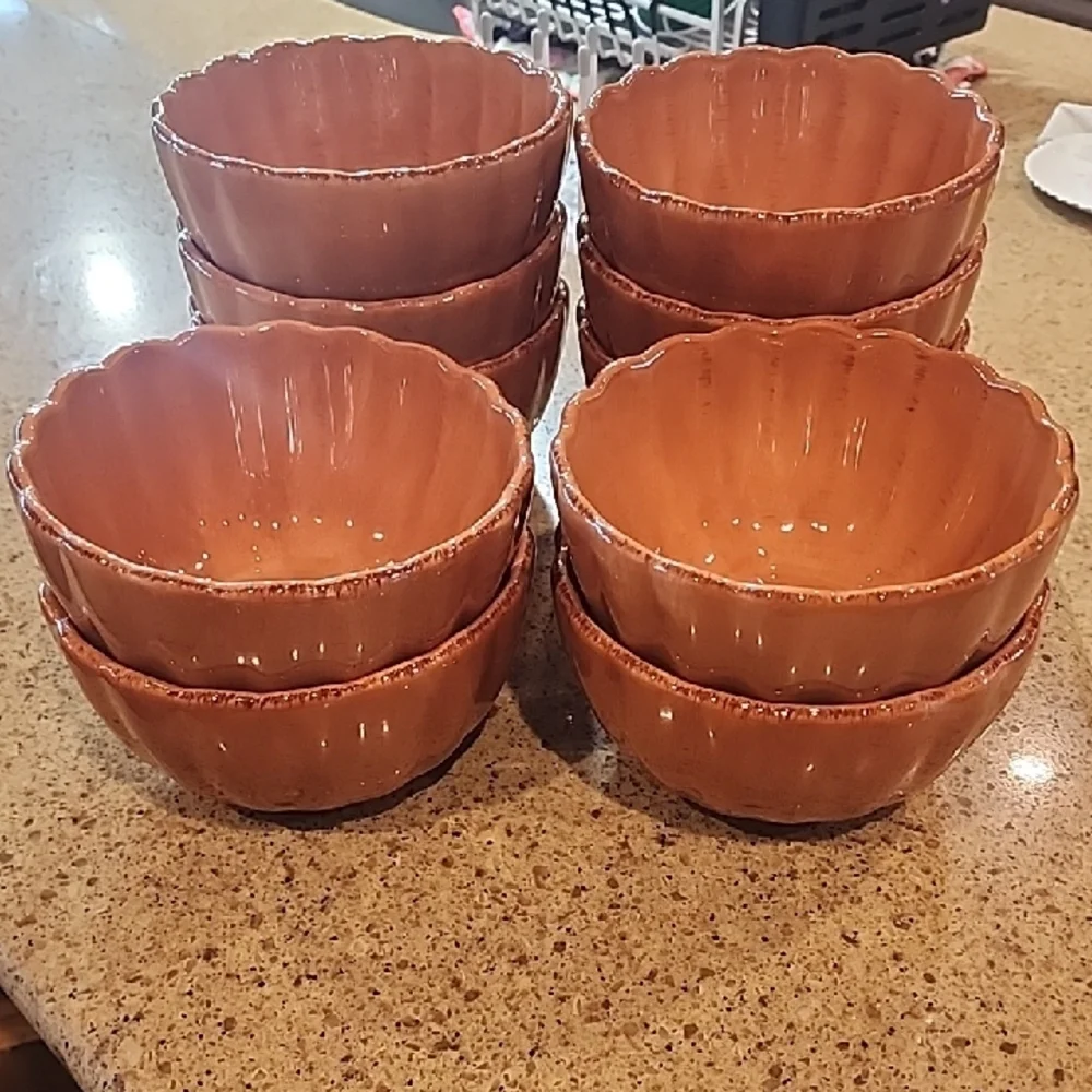 Z Gallerie Lucca Hand-Painted Orange Bowl (Set Of 10)